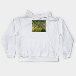 Henri Rousseau Tiger in a Tropical Storm (Surprised!) Kids Hoodie